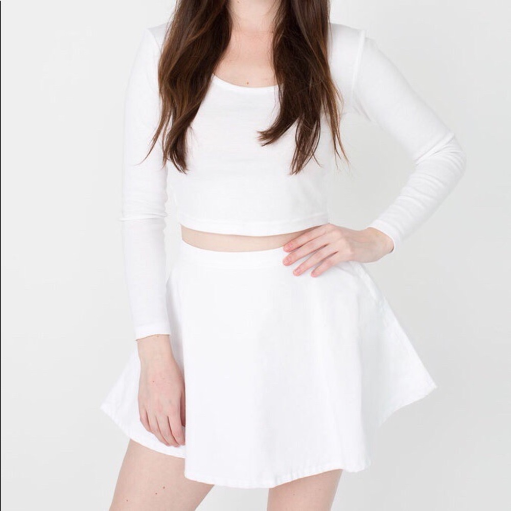 American Apparel denim circle skater skirt white